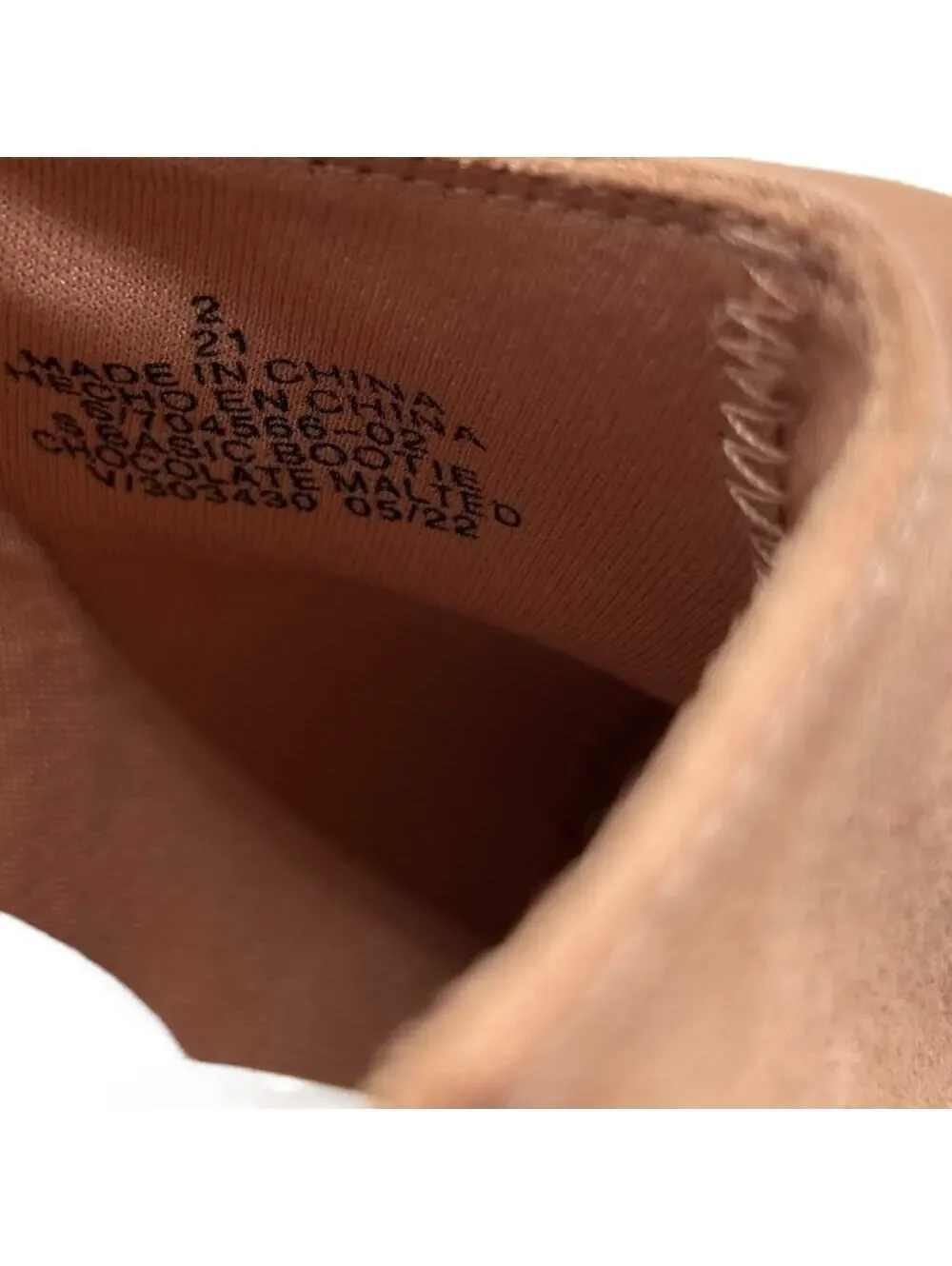 Old Navy Girls Tan Suede Rear Zip Stacked Block Heel Ankle Booties Size 2